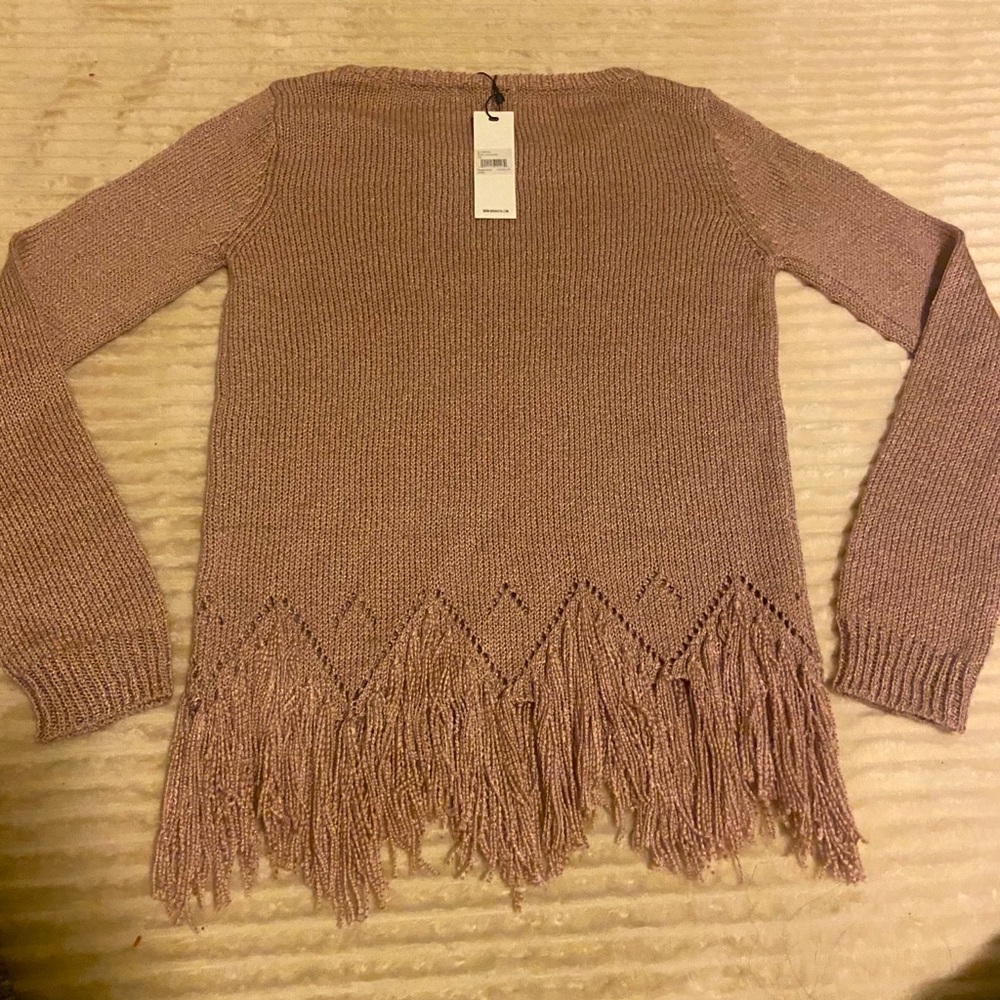 Bb Dakota, Pink, Fringe, Sweater NWT.